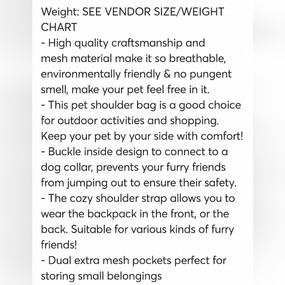 SPORT Pet Carrier Back/Front Pack Pink/Gray/Black SIZE: MEDIUM - Picture 8 of 8